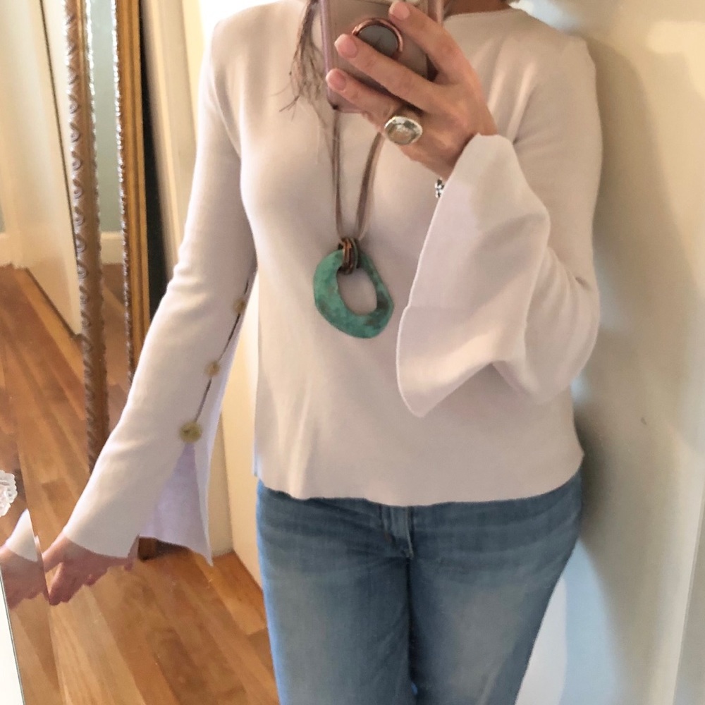 Mauro Grifoni Lilac Bell Sleeve Sweater